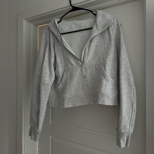 White/heather gray scuba hoodie lululemon